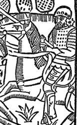 A Scottish horsemen depicted in Skelton's 'Ballad of the Scottish King' A Scottish horsemen depicted in Skelton's 'Ballad of the Scottish King'